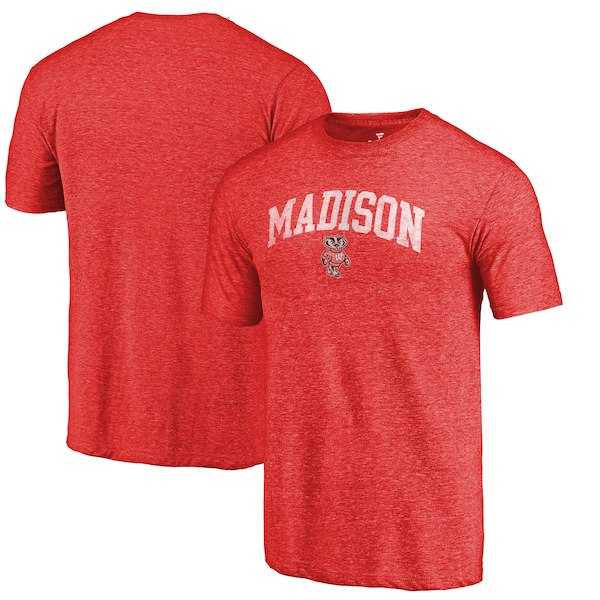 Wisconsin Badgers Fanatics Branded Heathered Red Hometown Arched City Tri Blend T-Shirt,We sell and wholesale Wisconsin Badgers Fanatics Branded Heathered Red Hometown Arched City Tri Blend T-Shirt on line form chian!